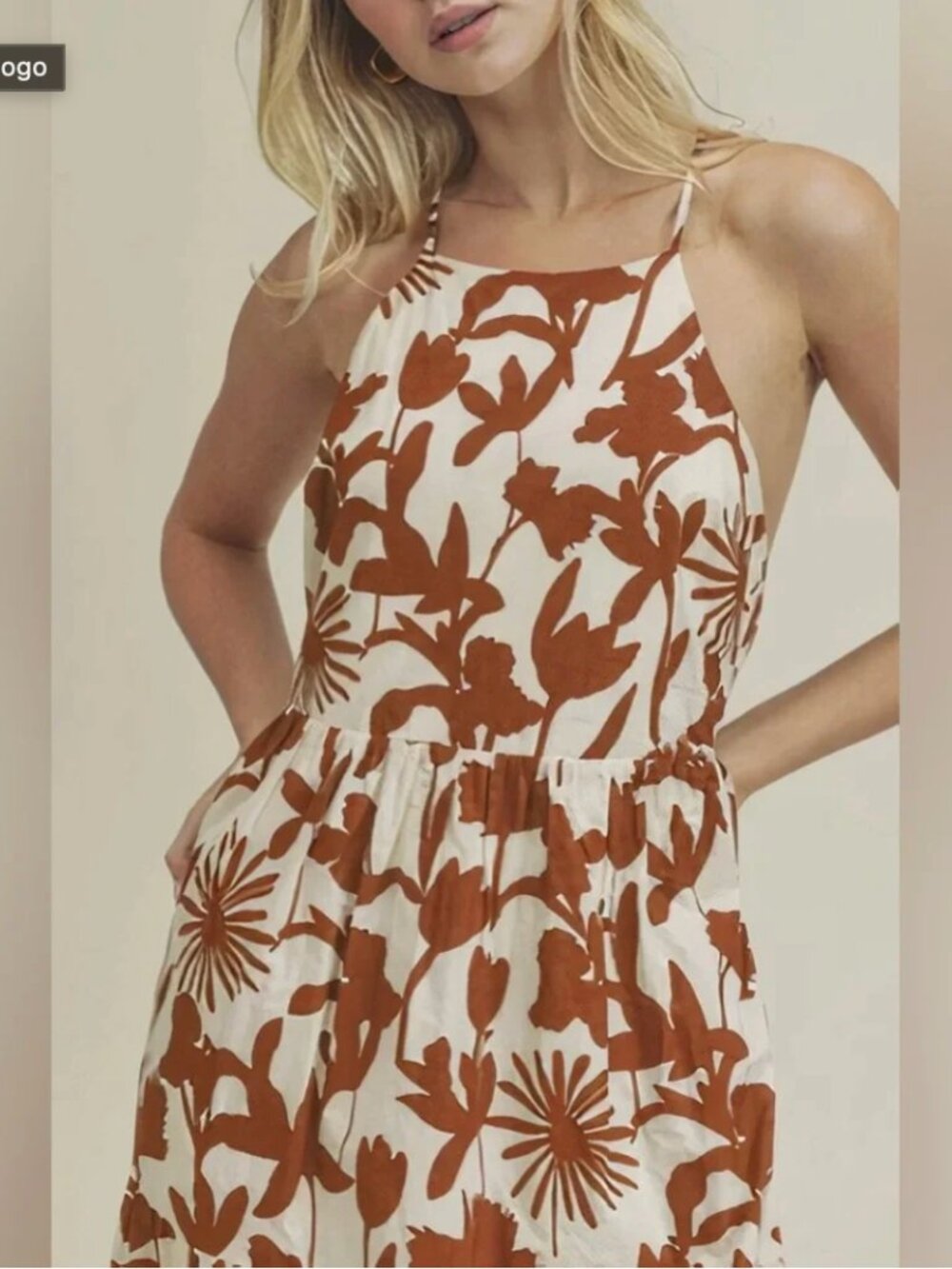 Lush Cross Back Midi/Maxi Dress NWOT